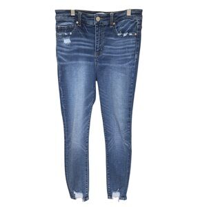 BKE Parker High‎ Rise Ankle Skinny Jeans Women’s 27 Medium Wash Distressed Denim
